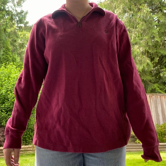 Red POLO Half-zip Sweater - Picture 3 of 4